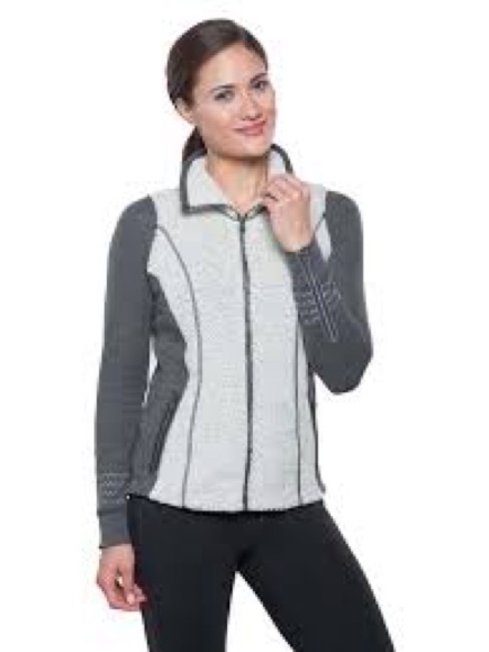 KÜHL Kozet Wool-Blend Sherpa Fleece Vest – Cream/Gray – Size Small